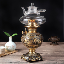 Jindong Yipin kerosene lamp Air lamp Tea stove Chinese Chaoshan vintage tea set Boiling water tea stove Copper oil lamp