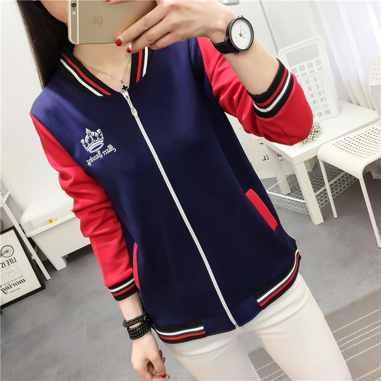 2021 spring and autumn new large size women's clothing stand collar zipper thin jacket casual jacket cardigan short baseball jacket