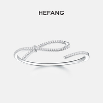 HEFANG He Fang jewelry Ribbon Bracelet 925 sterling silver niche design creative stack band open bracelet jewelry