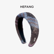 HEFANG He Fang jewelry hairy hair hoop new wide edge temperament niche fashion hairhairclip hair accessories headwear