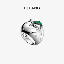 HEFANG He Fang jewelry Apple ring 925 sterling silver female niche design ins tide simulation ring tail ring