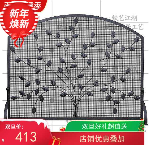 Popular new iron folding frame Fujian white black mobile fireproof screen European fireplace bar partition