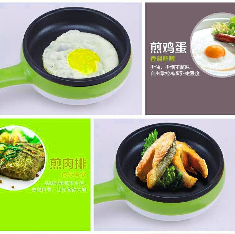 Đa chức năng trứng ốp la hấp trứng chiên điện rán mini chiên rán ăn sáng rán trứng rán máy 	nồi lẩu mini bear