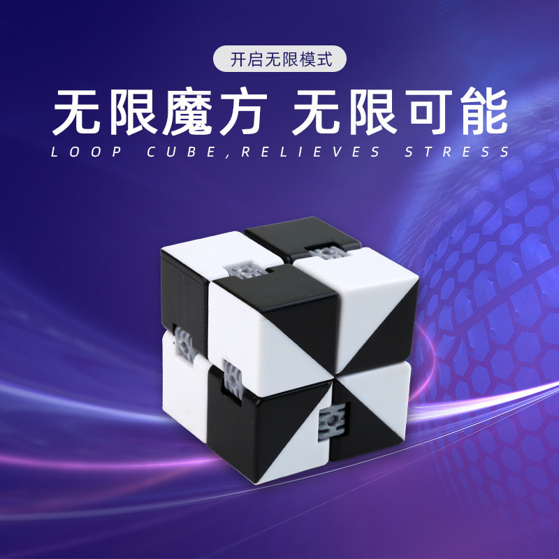 Cross-border adult decompression artifact hand play decompression fingertip infinite Rubik's cube to vent boredom loop flip block toy