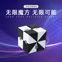 Cross-border adult decompression artifact hand play decompression fingertip infinite Rubiks cube to vent boredom loop flip block toy
