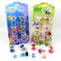 A plate of 6 patterns cartoon stamped ice princess Elsa childrens toy stamps school supplies for primary school students
