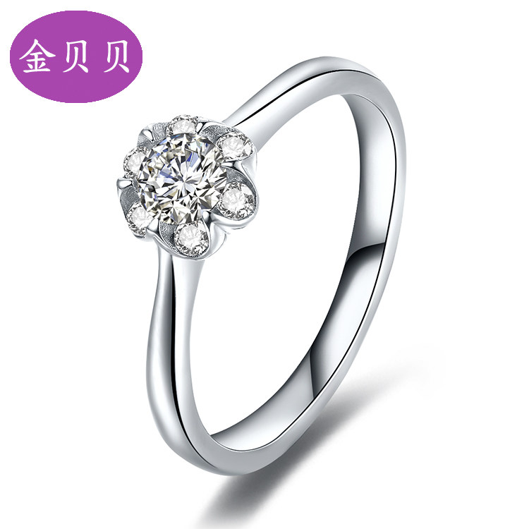 White 18K Gold Wedding Diamond Ring 1 Carat Engagement Ring Platinum Diamond Ring Female Diamond Ring