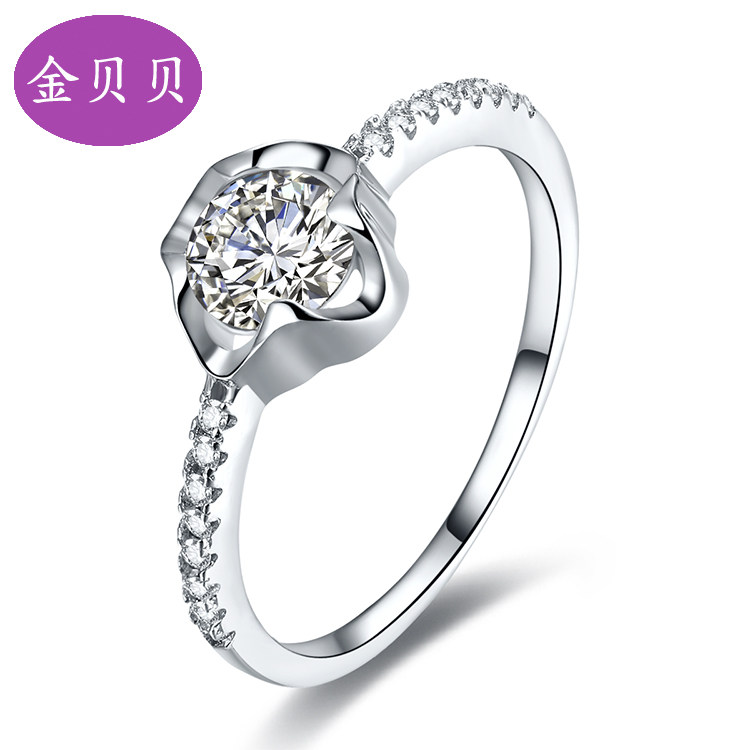 Oriental Garden Lotus White 18k Gold Diamond Wedding Ring Diamond Ring Lady Special Cabinet Jewelry