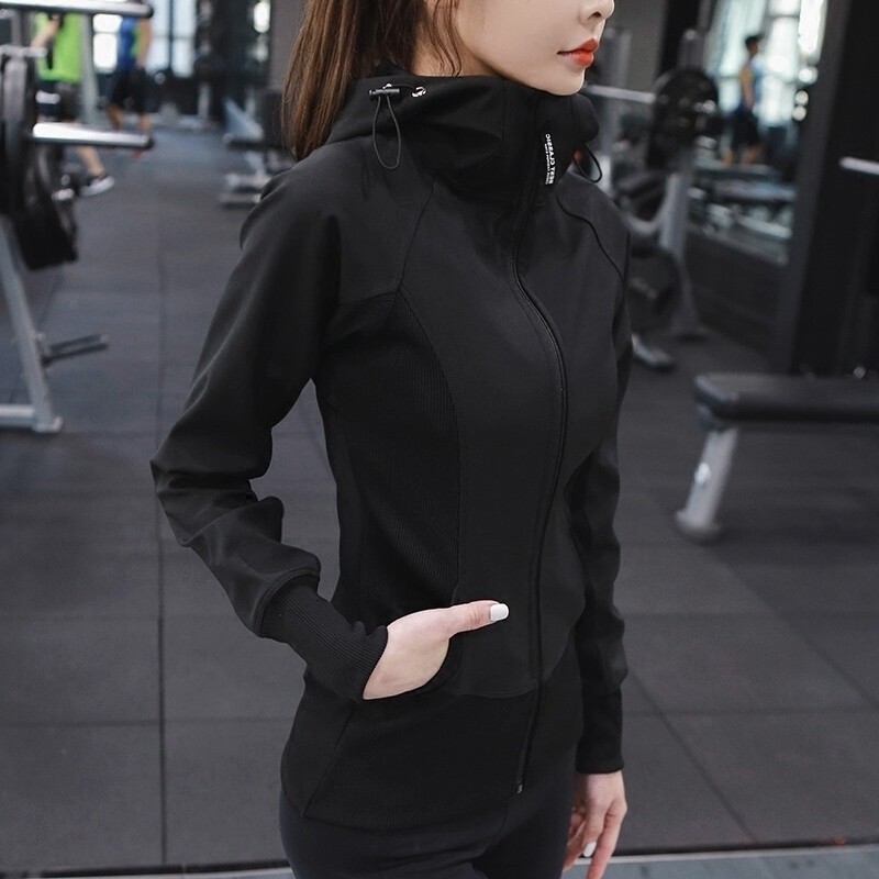 Sports jacket female summer net celebrity Korean version of BF wind handsome elastic fitness long-sleeved morning running yoga clothes top tide