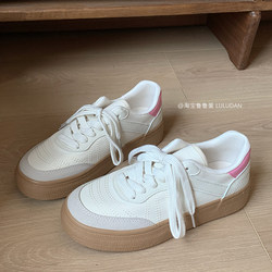 Lulu Egg Retro Versatile Summer Breathable Canvas Shoes Women's 2023 New Student Party White Shoes ເກີບຜູ້ຍິງ