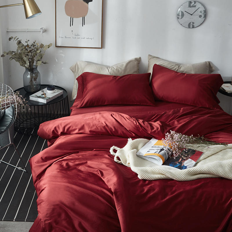 High end full cotton gon satin 60 long suede cotton four pieces hotel pure cotton quilt cover sheet upscale light lavish decent board room