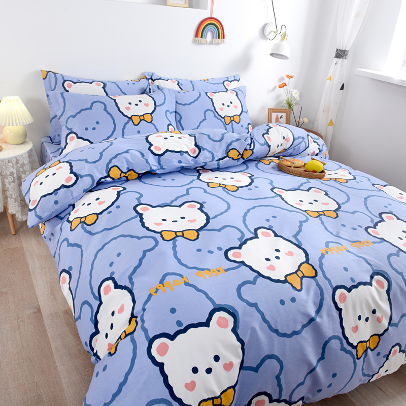 Customized cotton cotton four-piece set of tatami mat kang cartoon children's special size bed package bed hat