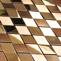 Diamond-shaped 3D three-dimensional metal 304 stainless steel mosaic tiles bathroom famous restaurant bar bar wall tiles