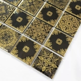 Керамическая мозаичная плитка фон стена черный золото ретро -рисунок крыльца батон