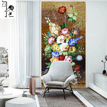 Atmospheric glass mosaic porch mural European vase living room dining art parquet puzzle background wall tiles