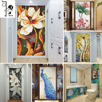 Art crystal glass mosaic mosaic puzzle porch toilet dining room living room TV background wall tiles murals