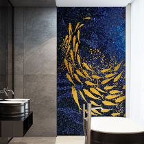 Glass mosaic light and luxurious modern minimalist Xuanguan Living room Restaurant Decorative Cut Art Background Wall Puzzle Tile