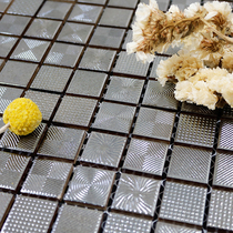 Modern Silver Metallic Glazed Corrugated Ceramic Mosaic Toilet Background Wall Tile Bar Table Kitchen Small Wall Brick