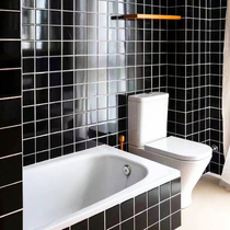 Nine-square grid white small square tiles black ceramic mosaic bathroom toilet background wall tiles balcony kitchen tiles