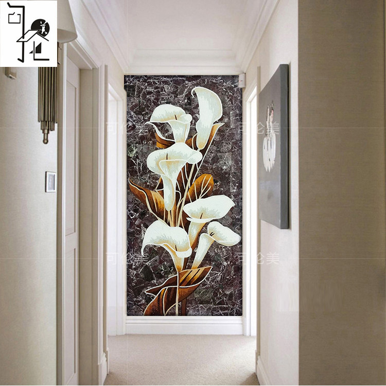 Genguan Mosaic Background Wall Marble Material Eurostyle Dining Room Bathroom Flower Art Crystal Glass Jigsaw Puzzle Cut
