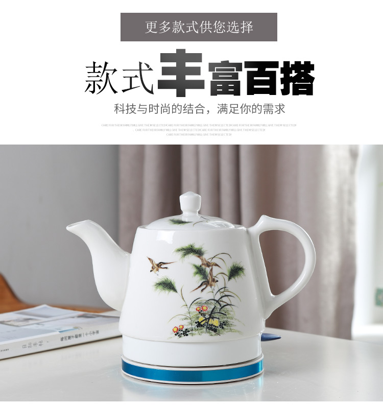 am sieu toc braun Jingdezhen ấm đun nước gốm sứ màu xanh và trắng tự động tắt nguồn ấm đun nước bằng sứ nhỏ ấm trà chống khô - ấm đun nước điện ấm siêu tốc sunhouse