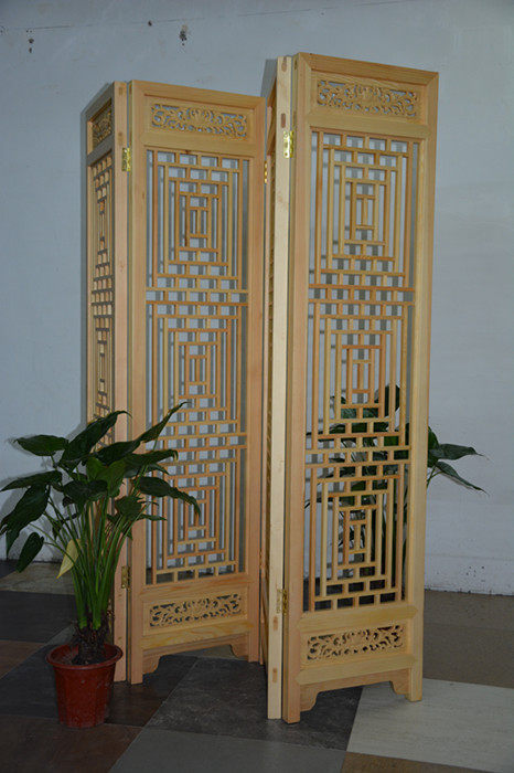 New Chinese retro bedroom mobile minimalist modern elm screen partition Fashion Living Room Genguan Bifacial Fold Screen