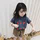 ເສື້ອຍືດເດັກນ້ອຍ H Girls 2022 New Strawberry Print Fresh Children's Clothing Tops Children's Cute Summer Short Sleeves