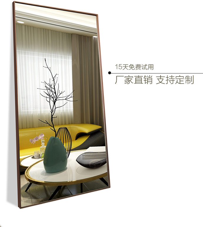Bai Jia chống cháy nổ gương dài đầy đủ gương nữ sàn gương phòng ngủ nhà đơn giản thay đồ gương cửa hàng quần áo phù hợp gương - Gương gương trang trí decor