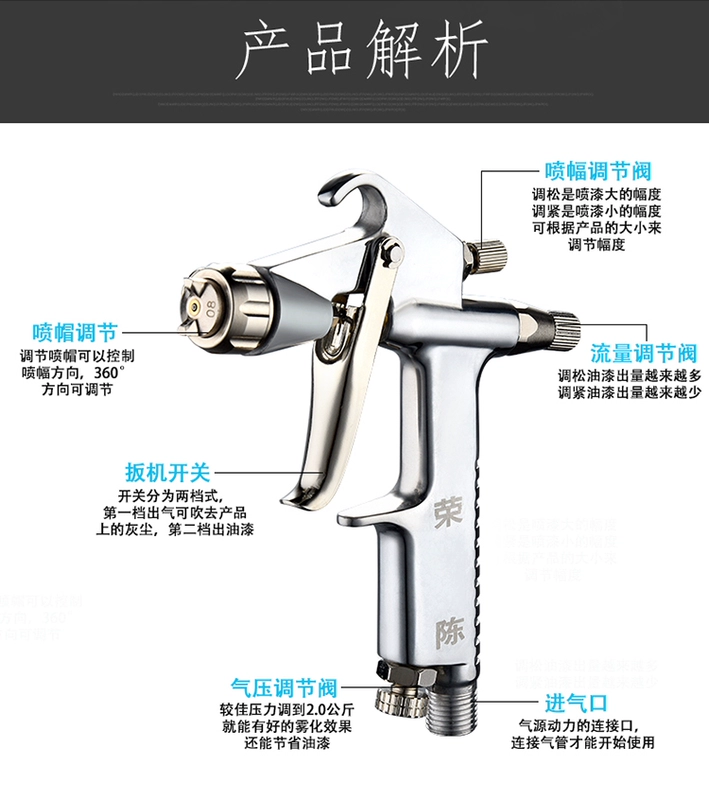 Rongchen R2-F súng sửa chữa nhỏ bằng khí nén súng phun sơn K3 quần áo da và hàng da loại bỏ formaldehyde loại bỏ súng phun nhỏ sơn máy nén khí mini phun sơn máy phun sơn mini