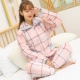 Bộ đồ ngủ nữ mùa đông flannel ba lớp độn bông cộng với áo khoác nhung ấm áp ngọt ngào bộ đồ ngủ trung niên dễ thương