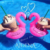 Inflatable Flamingo cover water cola cup holder Mobile phone holder Drink cup holder Home decoration Childrens toys