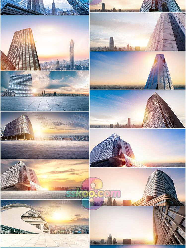 高清现代商务都市城市高楼大厦写字楼背景图片PSD平面设计素材插图3