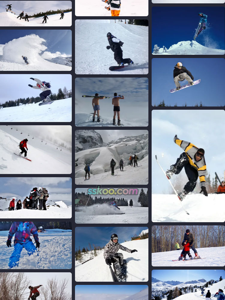冬季滑雪运动照片极限户外运动雪橇滑雪场雪山高清JPG图片素材插图17