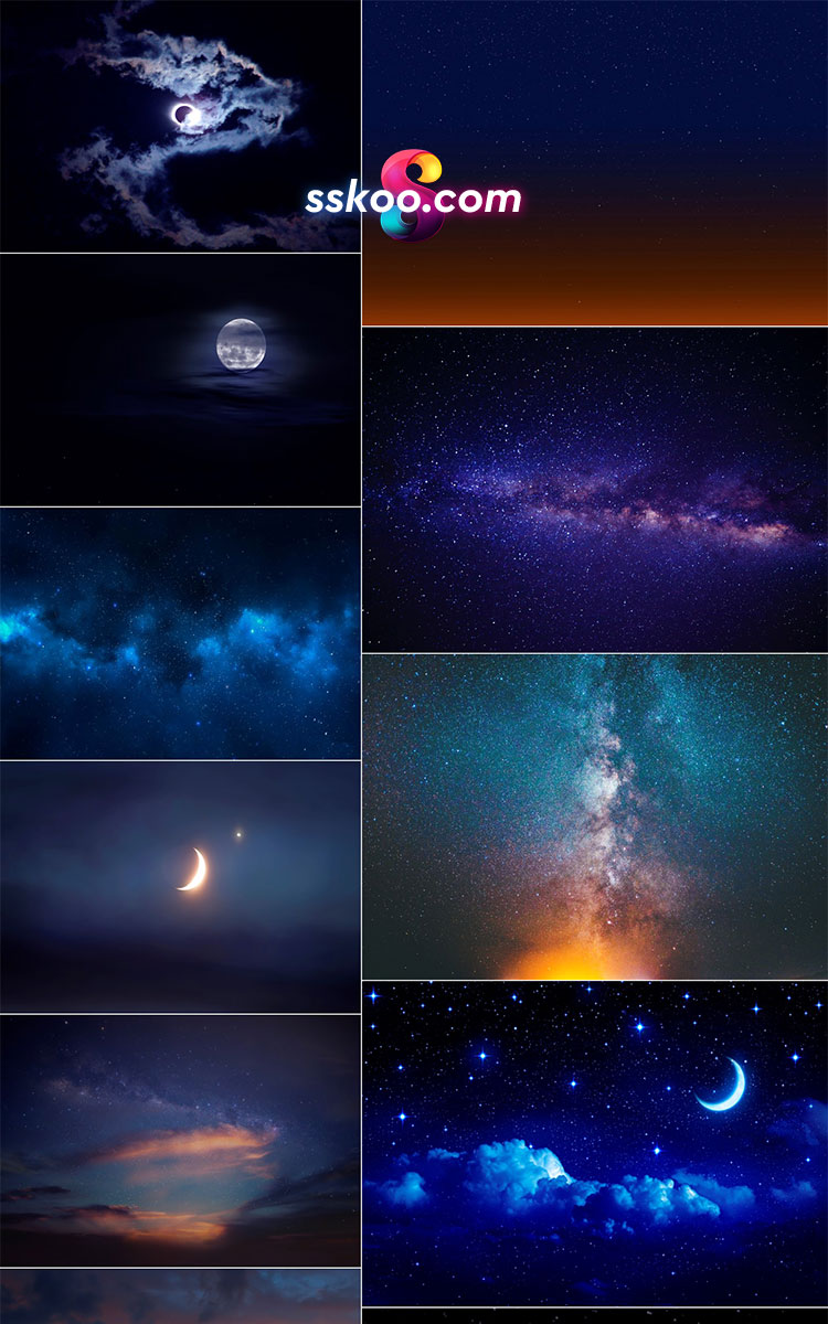 高清宇宙极光星空背景图片PS平面设计摄影美工装修影楼海报素材插图2