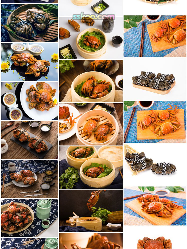 大闸蟹海鲜图片螃蟹特写美食菜单画册海报设计高清图片摄影素材插图5