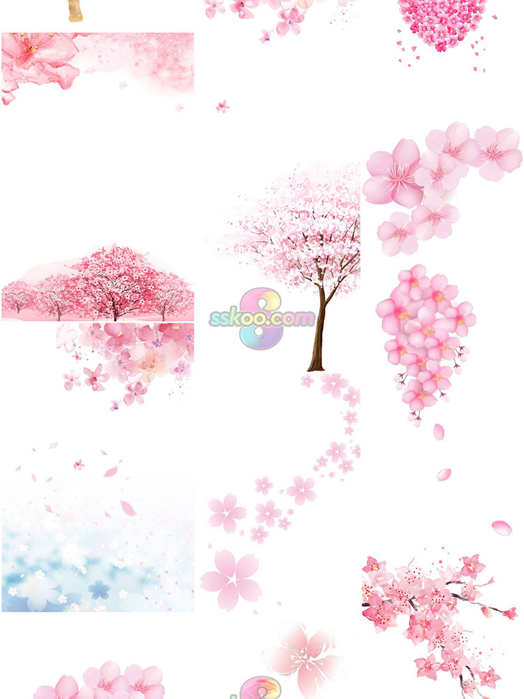 漂浮飘浮春天樱花花朵花瓣PNG免抠元素平面设计装饰点缀PS素材插图5