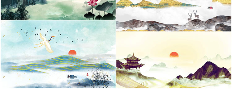 中国风山水意境新中式水墨画背景图片PSD分层平面海报设计素材插图10