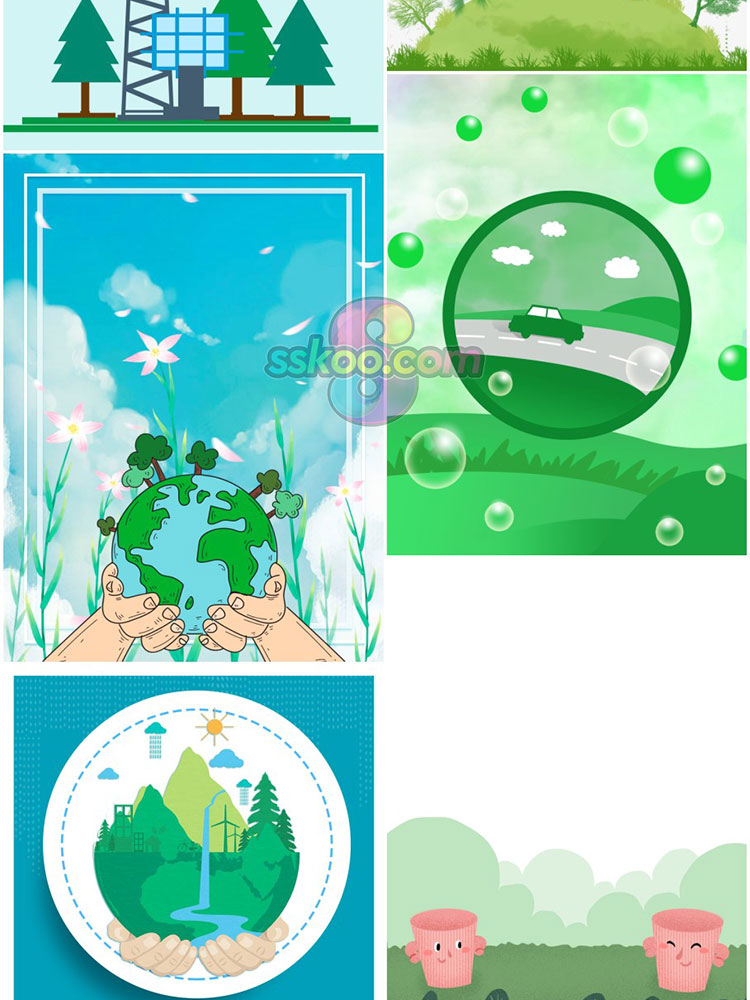 高清创意绿色环保背景图片公益海报展板宣传PSD分层平面设计素材插图12