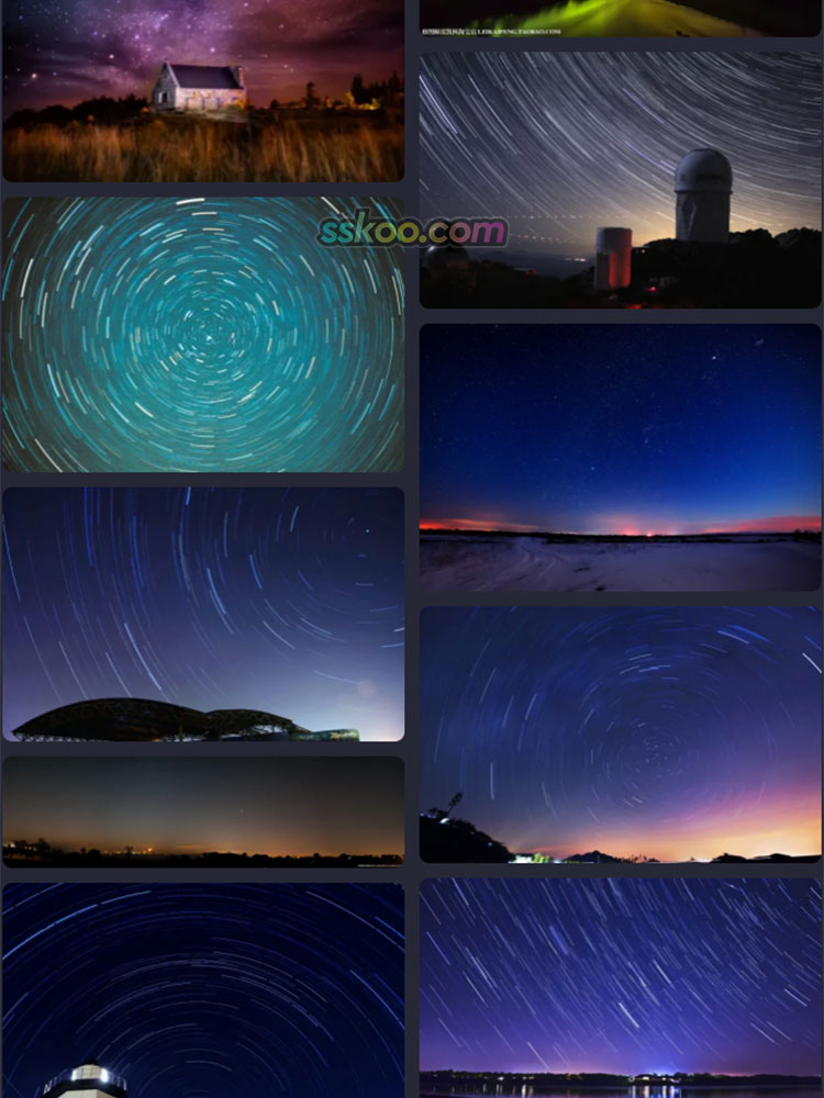 夜空日月繁星星轨插图照片风景壁纸高清4K摄影图片设计背景素材插图7