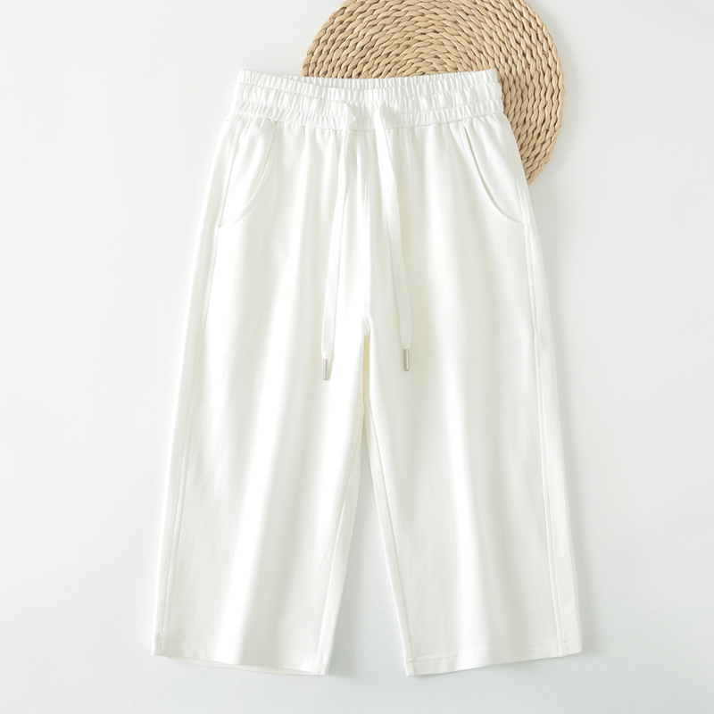 2026 New Women's Cropped Pants for Summer, Thin Pure Cotton Summer Women's Pants, White Sports Pants, Summer 7/8 Pants