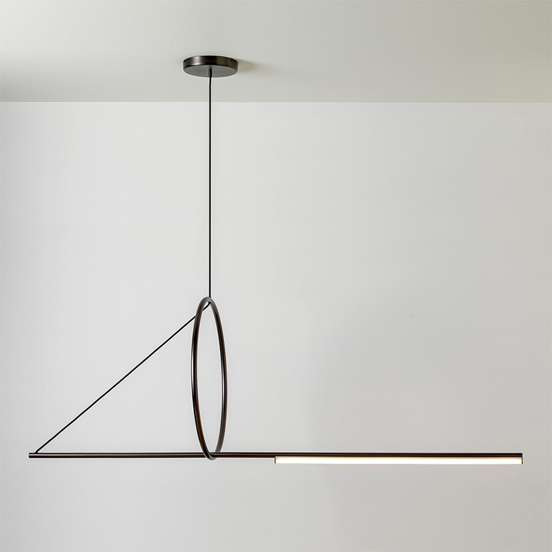 Postmodern strip dining room chandeliers Nordic designer minimalist living-room bar bedroom creative aisle art lamps