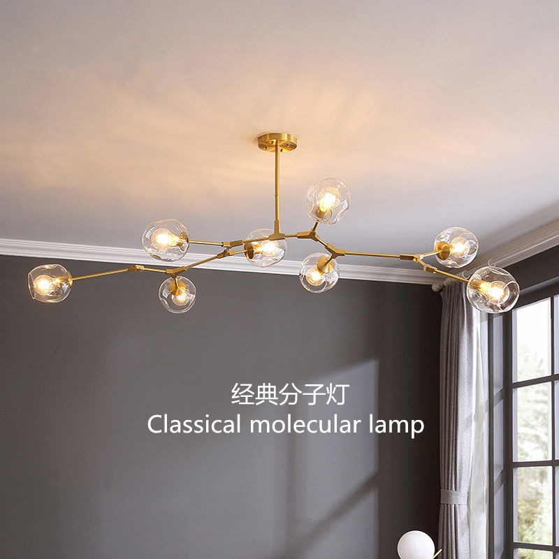 Nordic Style Lamps Creative Molecular Living Room Lamp Chandeliers Bedroom Rear Modern Minimalist Creative Branches Dining Room Chandeliers