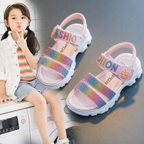 Girls sandals summer 2021 new fashion Korean childrens Roman shoes big childrens soft-soled little girl princess shoes