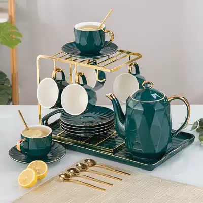 High-grade emerald water set heat-resistant water cup kettle coffee set cold kettle cup water Cup tray