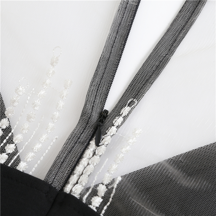 VK旗艦店 韓國風刺繡蕾絲羽毛釘珠西服領長袖洋裝