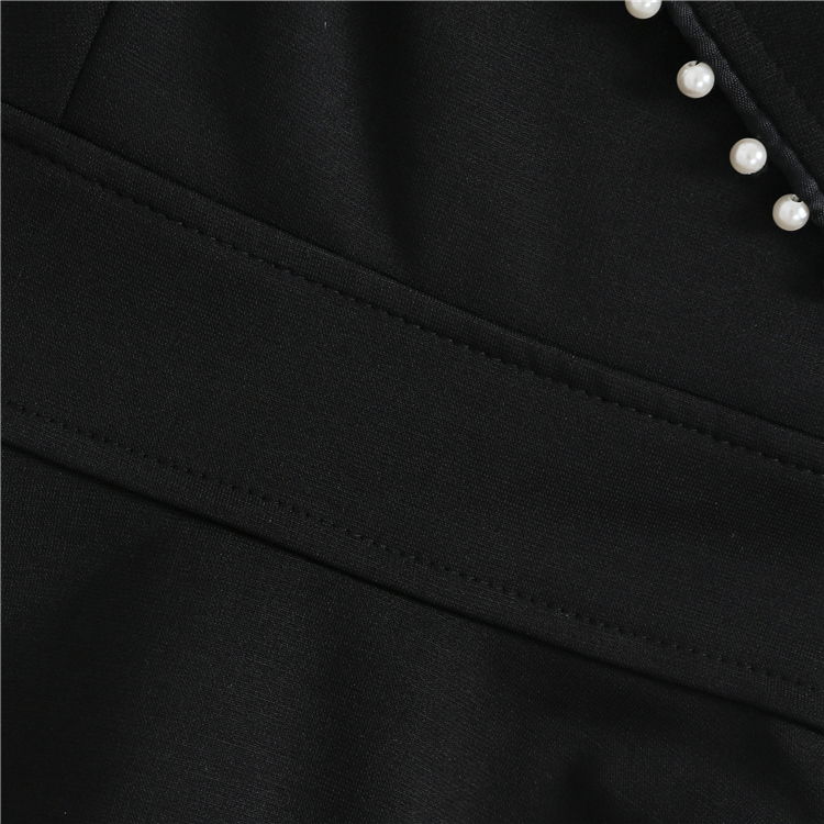 VK旗艦店 韓國風刺繡蕾絲羽毛釘珠西服領長袖洋裝