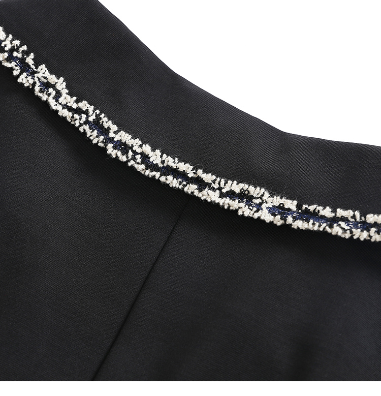 VK旗艦店 韓系修身優雅西服領黑色氣質顯瘦長袖洋裝