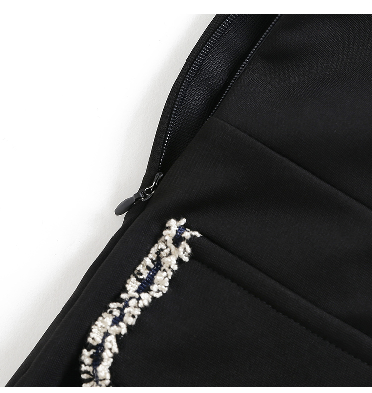 VK旗艦店 韓系修身優雅西服領黑色氣質顯瘦長袖洋裝