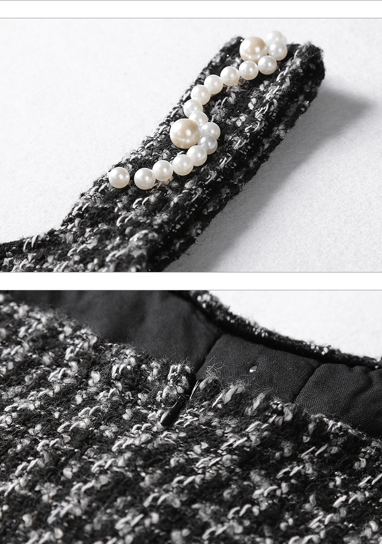 VK旗艦店 韓國風蕾絲燈籠袖小香風呢子套裝長袖裙裝