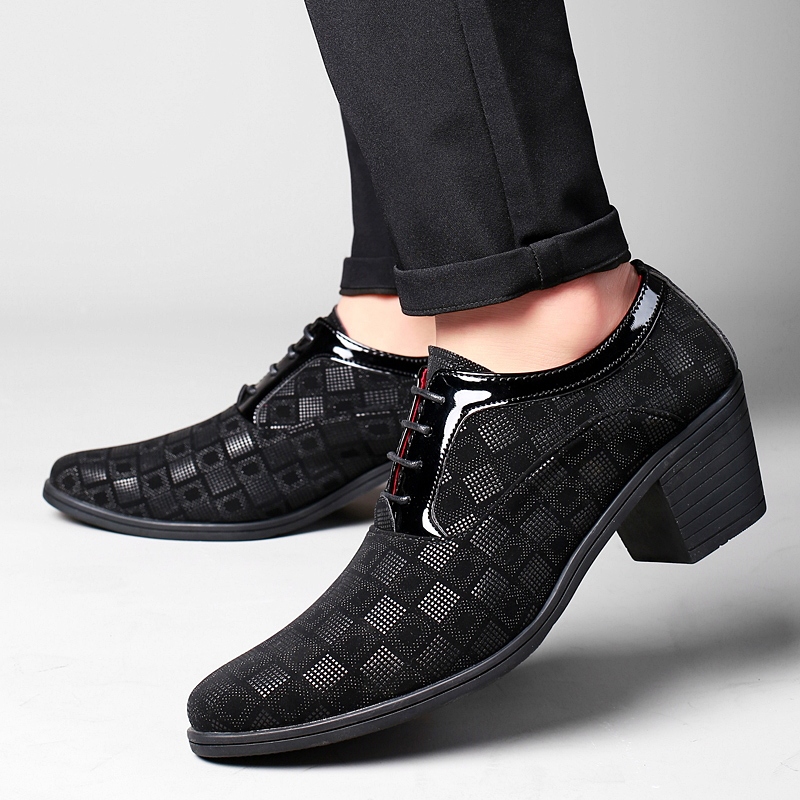 Men's Leather Shoes, Korean Style Pointed Leather Shoes, Height Increase of 6cm, Hairstylist High-Heeled Men's Shoes, Height-Increasing Leather Shoes, Nightclub Performance Shoes Men's Leather Shoes, Korean Style Pointed Leather Shoes, Height Increase of 6cm, Hairstylist High-Heeled Men's Shoes, Height-Increasing Leather Shoes, Nightclub Performance Shoes